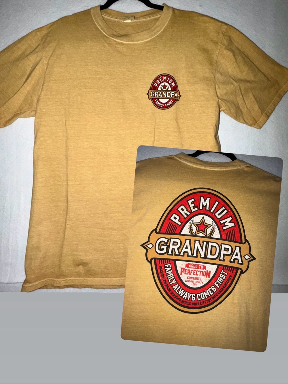 Premium Grandpa-Beer Dyed Short Sleeve Crewneck T-Shirt
